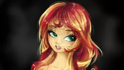 Size: 1024x576 | Tagged: artist:dream--chan, dead source, derpibooru import, deviantart watermark, human, humanized, obtrusive watermark, safe, solo, sunset shimmer, watermark