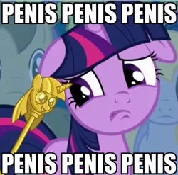 Size: 363x358 | Tagged: derpibooru import, image macro, meme, penis, scepter, suggestive, twilight scepter, twilight sparkle