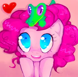 Size: 3551x3500 | Tagged: artist:wendysakana, derpibooru import, gummy, pet, pinkie pie, portrait, safe