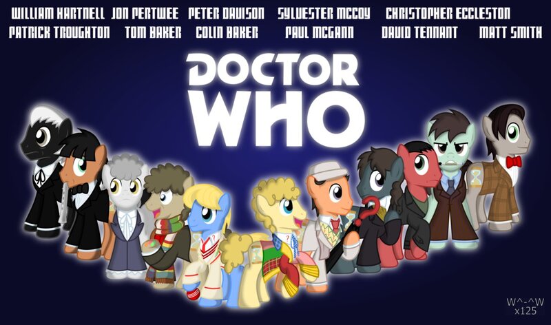 Size: 1164x687 | Tagged: artist:sasukex125, christopher eccleston, colin baker, david tennant, doctor who, doctor whooves, eighth doctor, eleventh doctor, fifth doctor, first doctor, fourth doctor, jon pertwee, matt smith, ninth doctor, patrick troughton, paul mcgann, peter davison, safe, second doctor, seventh doctor, sixth doctor, sylvester mccoy, tenth doctor, the doctor, third doctor, time turner, tom baker, vector, william hartnell