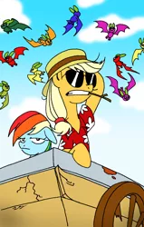 Size: 1262x1980 | Tagged: applejack, artist:jbwarner86, derpibooru import, fear and loathing in las vegas, fruit bat, parody, rainbow dash, safe