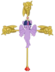 Size: 1230x1600 | Tagged: safe, derpibooru import, twilight sparkle, twilight sparkle (alicorn), alicorn, pony, big crown thingy, christianity, cross, crucifix, crucifixion, female, jesus christ, mare, religion, religious headcanon, simple background, transparent background, twilight scepter, vector