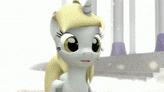 Size: 240x135 | Tagged: safe, artist:argodaemon, derpibooru import, derpy hooves, alicorn, pegasus, pony, magical mystery cure, 3d, alicornification, animated, derpicorn, female, gif, gif for breezies, mare, muffin, picture for breezies, race swap, source filmmaker, xk-class end-of-the-world scenario