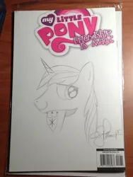 Size: 3264x2448 | Tagged: safe, artist:andypriceart, artist:shining92, derpibooru import, idw, shining armor, pony, unicorn, bronycon, bronycon 2013, andy price, commission, cutie mark, exclusive, issue 9, sideways image, signature, sketch, solo, traditional art
