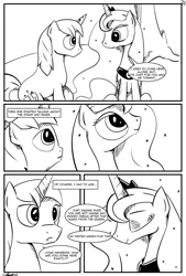 Size: 1093x1618 | Tagged: artist:cs, comic, comic:day-off, derpibooru import, monochrome, princess luna, safe, shining armor