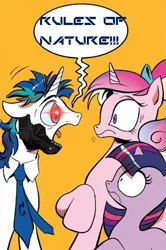 Size: 365x549 | Tagged: artist:andypriceart, artist:great-5, cyborg ninja, derpibooru import, exploitable meme, idw, meme, metal gear, metal gear rising, princess cadance, raiden, rules of nature, safe, screaming armor, shining armor, spoiler:comic, twilight sparkle