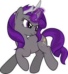 Size: 874x956 | Tagged: safe, artist:myth chaser, derpibooru import, oc, oc:queen ashra, unofficial characters only, pony, unicorn, crown, eyelashes, horn, magic, simple background, smiling, solo, tiara, transparent background, vector