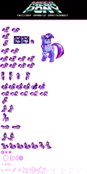 Size: 380x763 | Tagged: artist:khaomortadios, crossover, derpibooru import, megaman, megapony, pixel art, reference sheet, safe, sprite, twilight sparkle, video game