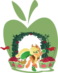 Size: 4080x5076 | Tagged: safe, artist:rariedash, derpibooru import, applejack, earth pony, pony, absurd resolution, apple, clothes, cowboy hat, cutie mark, dress, female, gala dress, hat, hooves, lineless, mare, open mouth, saddle, simple background, solo, tack, transparent background