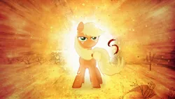 Size: 1920x1080 | Tagged: applejack, artist:godoffury, artist:romus91, derpibooru import, desert, lens flare, safe, solo, vector, wallpaper