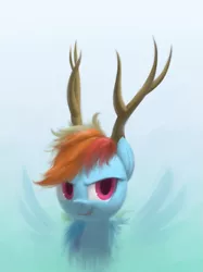 Size: 1345x1800 | Tagged: animal costume, antlers, artist:sy-vs, bust, colored pupils, derpibooru import, portrait, rainbow dash, safe, solo