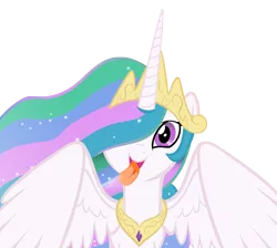 Size: 2304x2062 | Tagged: safe, artist:umbra-neko, derpibooru import, princess celestia, pony, cute, cutelestia, female, fourth wall, hair over one eye, licking, licking ponies, mare, screen, simple background, solo, tongue out, transparent background, vector