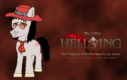 Size: 607x383 | Tagged: alucard, artist:avtechnick, derpibooru import, hellsing, ponified, safe, solo