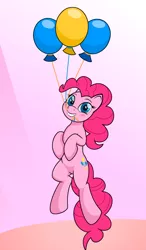 Size: 700x1200 | Tagged: safe, artist:bajanic, derpibooru import, pinkie pie, balloon, solo, then watch her balloons lift her up to the sky