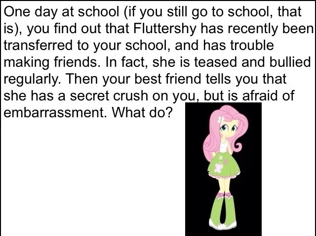 Size: 640x477 | Tagged: safe, derpibooru import, fluttershy, equestria girls, bronybait, meme, solo, what do