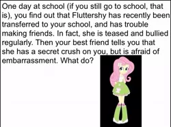 Size: 640x477 | Tagged: safe, derpibooru import, fluttershy, equestria girls, bronybait, meme, solo, what do