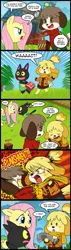 Size: 571x2000 | Tagged: animal crossing, artist:madmax, blood, comic, comic:the town, crossover, digby, falcon punch, fluttershy, isabelle, kiki, safe