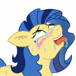 Size: 1800x1800 | Tagged: suggestive, artist:bees, derpibooru import, oc, oc:milky way, unofficial characters only, pony, ahegao, blushing, crying, drool, female, mare, solo, solo female, sweat, tongue out