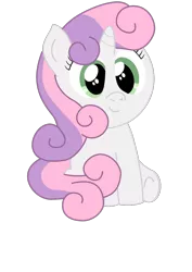 Size: 744x1052 | Tagged: artist needed, cute, derpibooru import, diasweetes, safe, simple background, sitting, smiling, solo, source needed, svg, .svg available, sweetie belle, transparent background, underhoof, vector