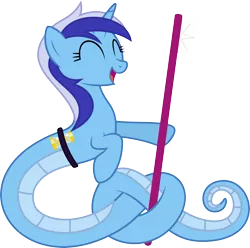 Size: 6446x6400 | Tagged: absurd resolution, albumin flask, artist:parclytaxel, constriction, derpibooru import, happy, knot, lamia, minuette, original species, safe, simple background, solo, species swap, .svg available, toothbrush, transparent background, vector