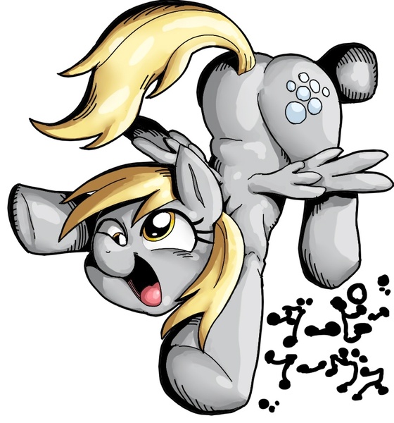 Size: 800x857 | Tagged: safe, artist:nekubi, derpibooru import, derpy hooves, pegasus, pony, female, japanese, mare, pixiv, solo