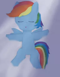 Size: 2550x3300 | Tagged: artist:poppun, derpibooru import, filly, filly rainbow dash, rainbow dash, safe, sleeping, solo