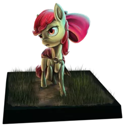 Size: 545x553 | Tagged: apple bloom, artist:i-am-knot, dead source, derpibooru import, dirt cube, figurine, gaming miniature, miniature, safe, solo