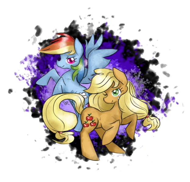 Size: 907x872 | Tagged: applejack, artist:chiuuchiuu, derpibooru import, rainbow dash, safe