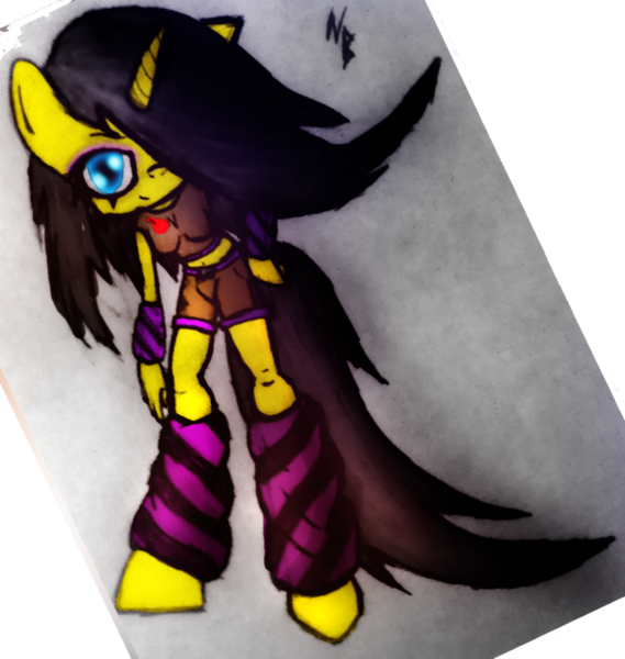 Size: 1024x1079 | Tagged: anthro, anthro oc, artist:midnightmint-1, colored, derpibooru import, hair over one eye, oc, oc:palette, safe, sketch, solo, traditional art, unofficial characters only