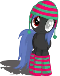 Size: 792x1009 | Tagged: artist:halcoon-145, clothes, derpibooru import, hat, heterochromia, oc, painty, palette swap, safe, socks, solo, striped socks, unofficial characters only