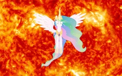 Size: 1920x1200 | Tagged: derpibooru import, fire, glowing eyes, princess celestia, safe, solo, sun, wallpaper