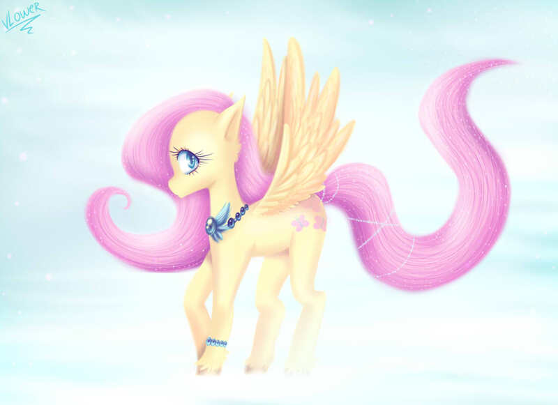 Size: 1123x816 | Tagged: artist:vlower, bracelet, derpibooru import, fluttershy, necklace, safe, solo