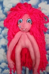 Size: 320x480 | Tagged: artist needed, safe, derpibooru import, pinkie pie, equestria girls, abomination, cursed image, irl, nightmare fuel, not salmon, photo, plushie, wat, what has science done