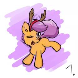 Size: 1000x1000 | Tagged: antlers, artist:osakaoji, derpibooru import, reindeer, safe, scootaloo, solo