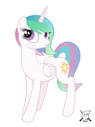 Size: 1761x2343 | Tagged: safe, artist:shadawg, derpibooru import, princess celestia, alicorn, pony, alternate hairstyle, cute, cutelestia, female, mare, short hair, short mane, simple background, smiling, solo, teenager, transparent background, younger