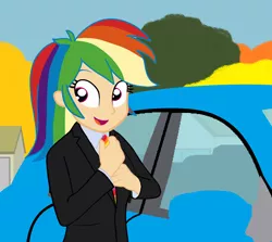 Size: 1812x1615 | Tagged: safe, artist:garretthegarret, derpibooru import, rainbow dash, equestria girls, clothes, rainbow dash always dresses in style, solo, suit