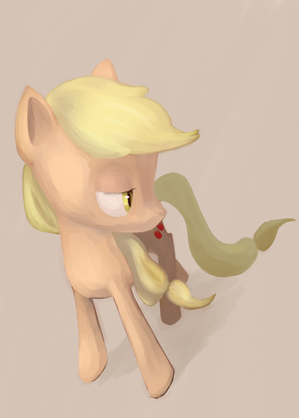 Size: 1000x1395 | Tagged: safe, artist:pashoo, deleted from derpibooru, derpibooru import, applejack, earth pony, pony, sad, solo