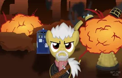 Size: 1118x714 | Tagged: artist:sasukex125, dalek, day of the doctor, derpibooru import, doctor who, explosion, john hurt, no more, safe, tardis, the fall of arcadia, war doctor