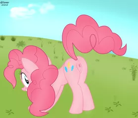 Size: 3072x2640 | Tagged: anus, artist:qcryzzy, cloud, cloudy, derpibooru import, explicit, female, grass, nudity, pinkie pie, presenting, smiling, solo, solo female, vagina, vaginal secretions