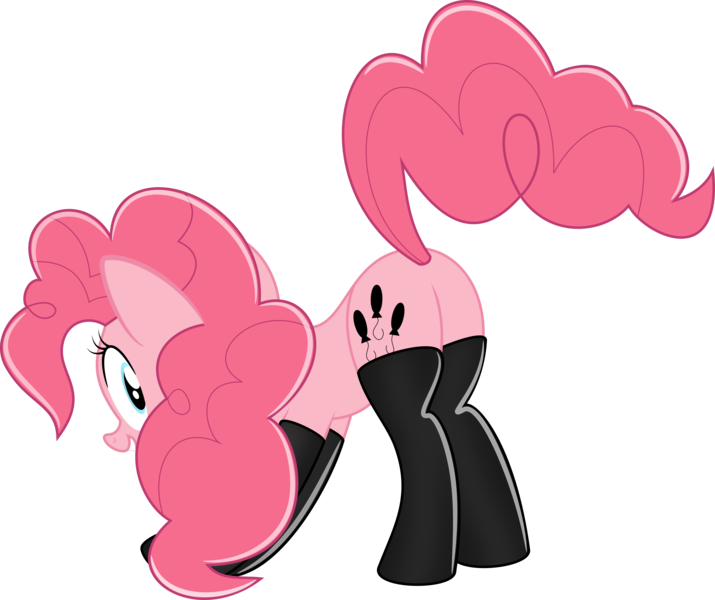 Size: 5000x4197 | Tagged: absurd resolution, artist:qcryzzy, clothes, female, kinkie pie, latex, looking at you, pinkie pie, plot, socks, solo, solo female, suggestive