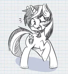 Size: 748x818 | Tagged: artist:xieril, derpibooru import, gleaming shield, monochrome, rule 63, safe, shining armor, solo