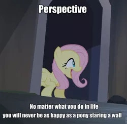 Size: 960x941 | Tagged: safe, derpibooru import, edit, screencap, fluttershy, pegasus, pony, castle mane-ia, season 4, cute, female, happy, image macro, mare, open mouth, roflbot, shyabetes, smiling, solo