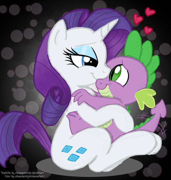 Size: 2000x2100 | Tagged: safe, artist:ulisesdarklight, derpibooru import, rarity, spike, female, male, shipping, sparity, straight