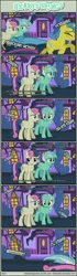 Size: 1064x3790 | Tagged: artist:tritebristle, bon bon, comic, comic:heartstrings, derpibooru import, lemon hearts, lyra heartstrings, running, safe, screaming, sweetie drops, twilight sparkle