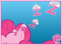 Size: 720x531 | Tagged: derpibooru import, dream, frosting, letter, my little pony logo, official, pinkie pie, safe, sleeping, solo, sprinkles, z, zzz