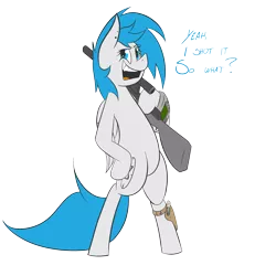 Size: 2000x2000 | Tagged: safe, artist:fledgex, derpibooru import, oc, unofficial characters only, pony, fallout equestria, bipedal, commission, gun, sniper, solo