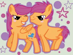 Size: 1024x768 | Tagged: artist:flyonthewings, derpibooru import, rule 63, safe, scootaloo, scooteroll, self ponidox