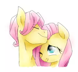 Size: 960x896 | Tagged: artist:annie-aya, butterscotch, derpibooru import, female, flutterscotch, fluttershy, male, nuzzling, rule 63, safe, selfcest, self ponidox, shipping, straight