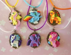 Size: 800x611 | Tagged: safe, artist:littlebreeze, derpibooru import, applejack, fluttershy, pinkie pie, rainbow dash, rarity, twilight sparkle, twilight sparkle (alicorn), alicorn, pony, craft, female, irl, jewelry, mane six, mare, photo