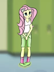 Size: 960x1280 | Tagged: suggestive, artist:piddleshy, artist:stargrazer, derpibooru import, fluttershy, equestria girls, blushing, breasts, clothes, female, jeans, pissing, solo, urine, wetting